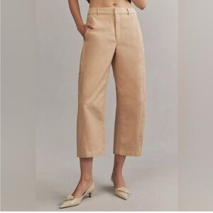 Maeve by Anthropologie Curved Cropped Chino Trousers NWT